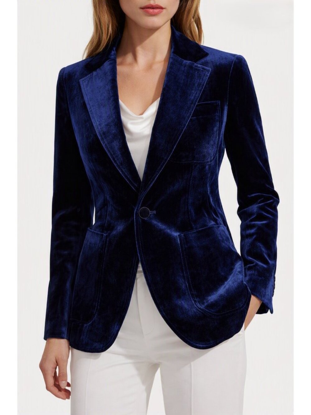 Polo Ralph Lauren Silk-Blend Velvet Blazer in Navy Blue Jacket 6 $598